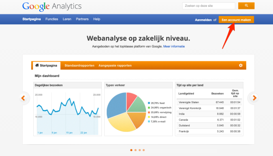 Google Analytics account aanmaken