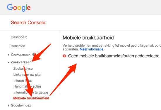 Mobiele bruikbaarheid Google Search Console