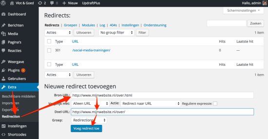 301-redirect-plugin-wordpress-voorbeeld