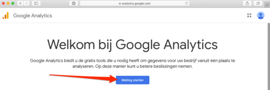 Google Analytics account aanmaken