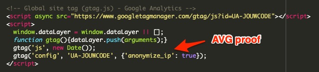 Google Analytics AVG proof maken