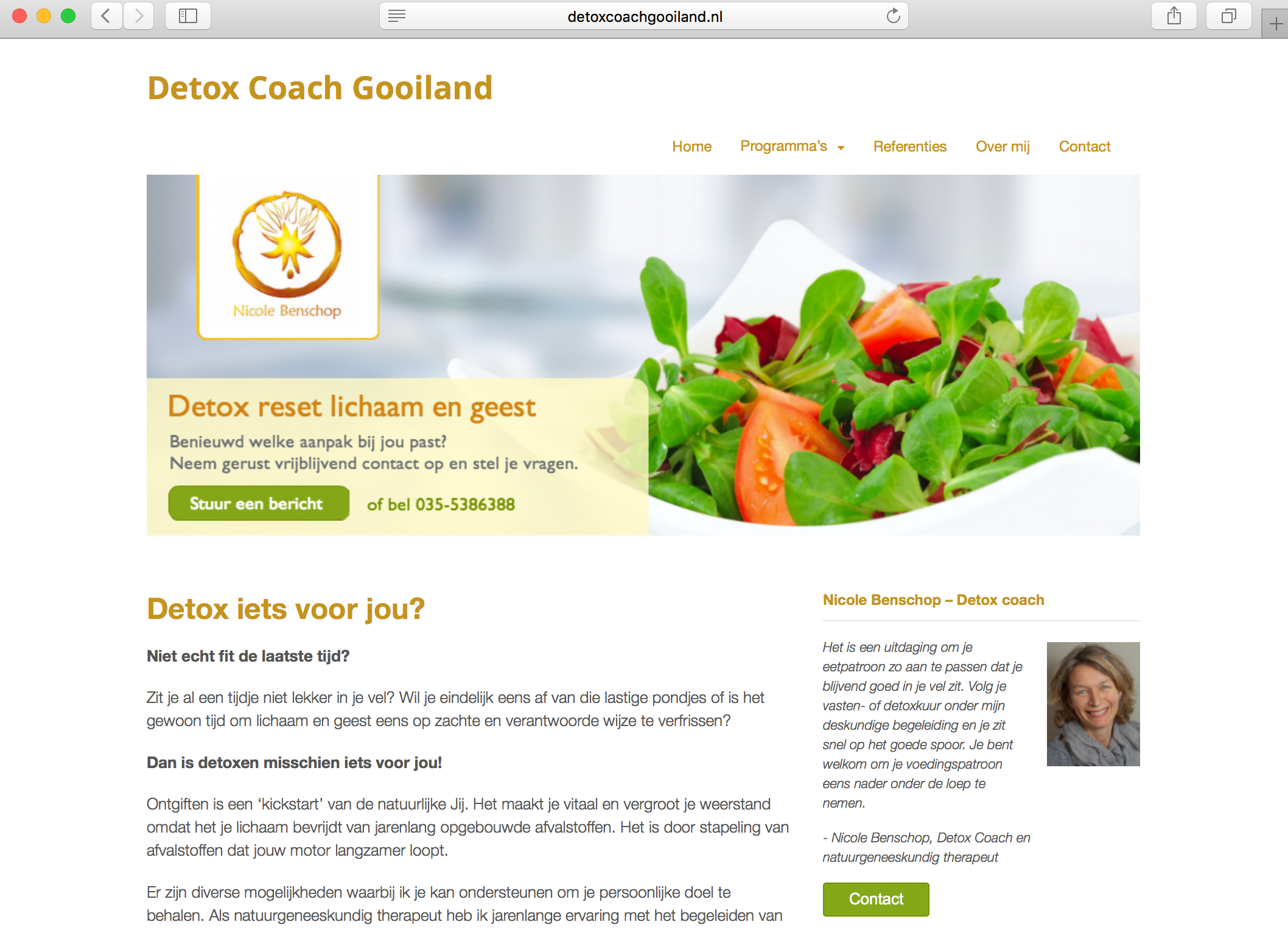 wordpress website voorbeeld detoxcoachgooiland